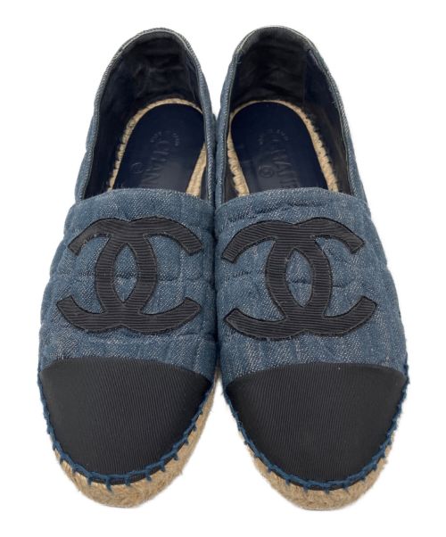 CHANEL（シャネル）CHANEL (シャネル) エスパドリーユスリッポン ネイビー サイズ:41の古着・服飾アイテム