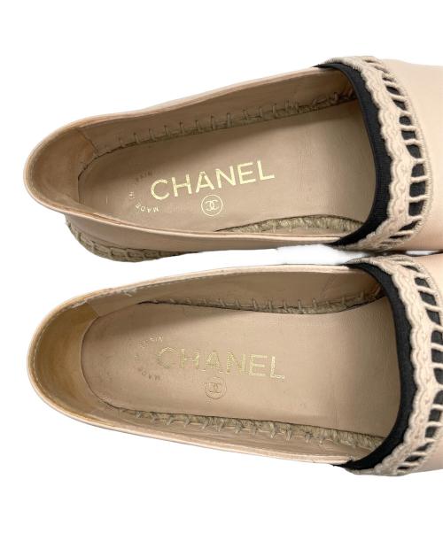 CHANEL（シャネル）CHANEL (シャネル) ココマーク エスパドリーユ ベージュ×ブラック サイズ:36の古着・服飾アイテム