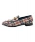 GUCCI (グッチ) ツイードホースビットローファー ホワイト×ネイビー サイズ:36 1/2：37800円