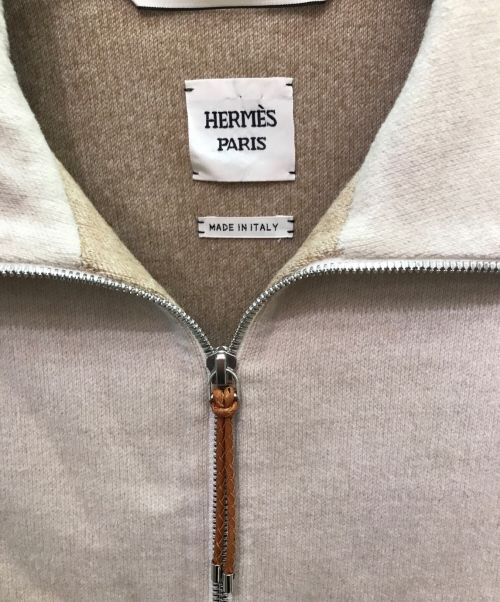 HERMES（エルメス）HERMES (エルメス) カシミヤジップコート ベージュ サイズ:38の古着・服飾アイテム