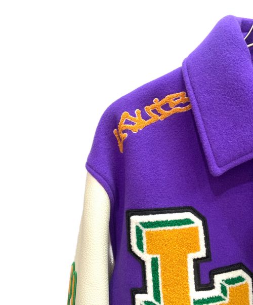 LOUIS VUITTON（ルイ ヴィトン）LOUIS VUITTON (ルイ ヴィトン) ヴァーシティージャケット パープル×アイボリー サイズ:48の古着・服飾アイテム