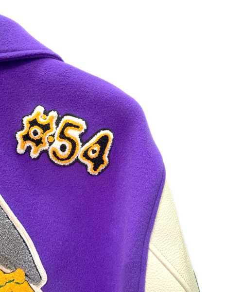 LOUIS VUITTON（ルイ ヴィトン）LOUIS VUITTON (ルイ ヴィトン) ヴァーシティージャケット パープル×アイボリー サイズ:48の古着・服飾アイテム