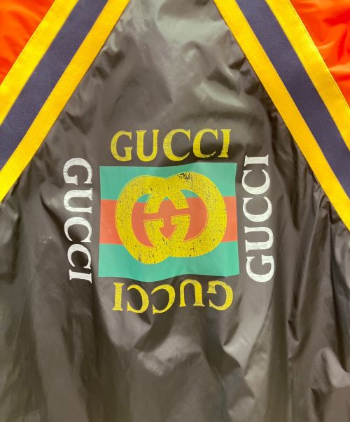 GUCCI（グッチ）GUCCI (グッチ) ヴィンテージロゴナイロンジップアップジャケット ブラック×イエロー サイズ:48の古着・服飾アイテム