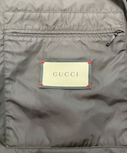 GUCCI（グッチ）GUCCI (グッチ) ヴィンテージロゴナイロンジップアップジャケット ブラック×イエロー サイズ:48の古着・服飾アイテム