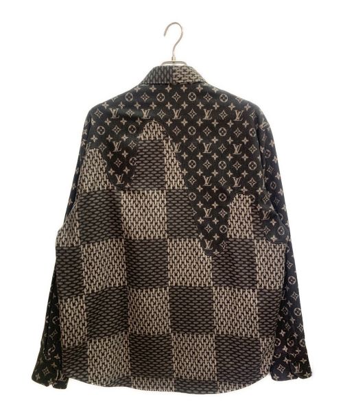 LOUIS VUITTON（ルイ ヴィトン）LOUIS VUITTON (ルイ ヴィトン) ウェーブジャイアントダミエフランネルシャツ ブラック×グレー サイズ:Lの古着・服飾アイテム