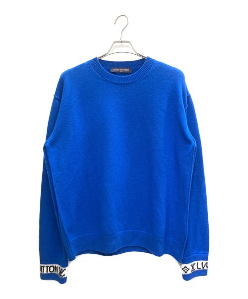LOUIS VUITTON（ルイ ヴィトン）LOUIS VUITTON (ルイ ヴィトン) LVカフスカシミヤニットセーター ブルー サイズ:Mの古着・服飾アイテム