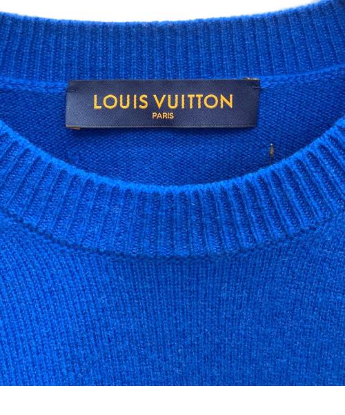 LOUIS VUITTON（ルイ ヴィトン）LOUIS VUITTON (ルイ ヴィトン) LVカフスカシミヤニットセーター ブルー サイズ:Mの古着・服飾アイテム