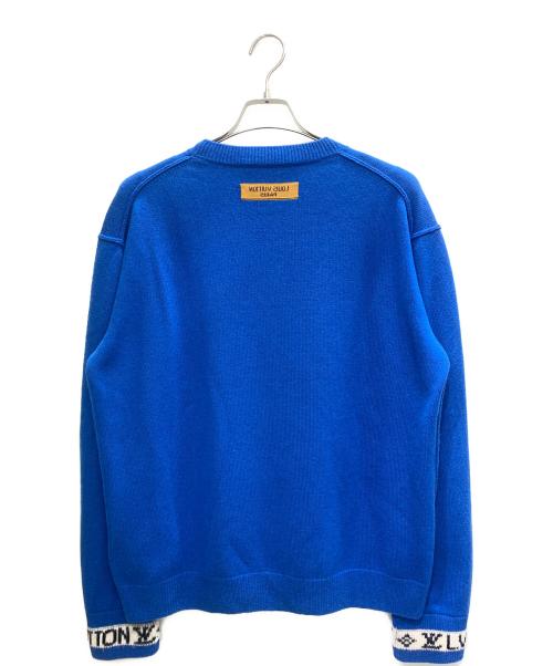 LOUIS VUITTON（ルイ ヴィトン）LOUIS VUITTON (ルイ ヴィトン) LVカフスカシミヤニットセーター ブルー サイズ:Mの古着・服飾アイテム