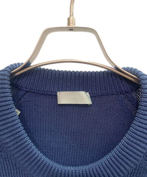 Christian Dior（クリスチャン ディオール）Christian Dior (クリスチャン ディオール) オブリーククルーネックニット ネイビー サイズ:Mの古着・服飾アイテム