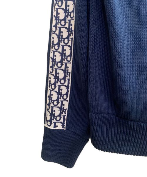 Christian Dior（クリスチャン ディオール）Christian Dior (クリスチャン ディオール) オブリーククルーネックニット ネイビー サイズ:Mの古着・服飾アイテム