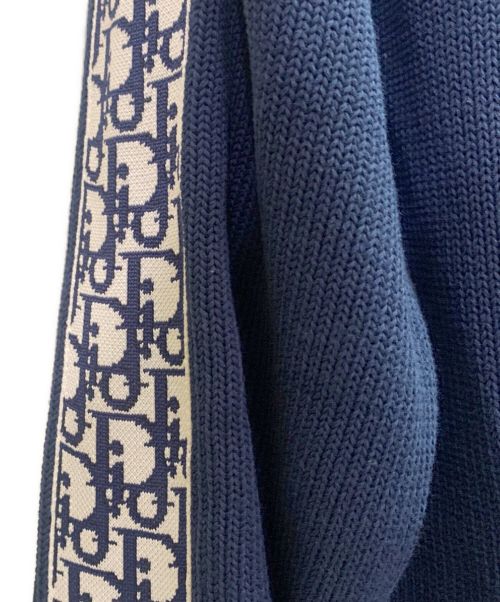 Christian Dior（クリスチャン ディオール）Christian Dior (クリスチャン ディオール) オブリーククルーネックニット ネイビー サイズ:Mの古着・服飾アイテム
