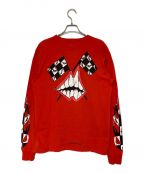 CHROME HEARTS×MATTY BOYクロムハーツ×マッティーボーイ）の古着「プリントロングスリーブカットソー」｜レッド