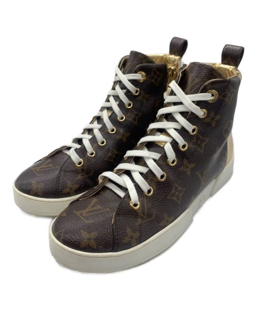 LOUIS VUITTON（ルイ ヴィトン）LOUIS VUITTON (ルイ ヴィトン) モノグラムハイカットスニーカー ブラウン×ゴールド サイズ:37の古着・服飾アイテム