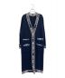 CHANEL（シャネル）の古着「カシミヤロゴロングカーディガン」｜ネイビー×ホワイト