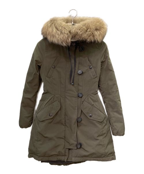 MONCLER（モンクレール）MONCLER (モンクレール) ファー付ハーフダウンコート カーキ サイズ:00の古着・服飾アイテム