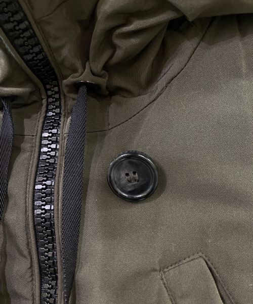 MONCLER（モンクレール）MONCLER (モンクレール) ファー付ハーフダウンコート カーキ サイズ:00の古着・服飾アイテム