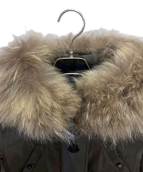 MONCLER（モンクレール）MONCLER (モンクレール) ファー付ハーフダウンコート カーキ サイズ:00の古着・服飾アイテム