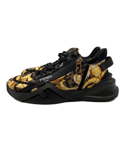 FENDI（フェンディ）FENDI×VERSACE (フェンディ×ベルサーチ) FENDI FLOW ブラック×イエロー サイズ:8の古着・服飾アイテム