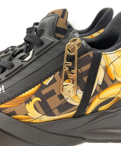 FENDI（フェンディ）FENDI×VERSACE (フェンディ×ベルサーチ) FENDI FLOW ブラック×イエロー サイズ:8の古着・服飾アイテム