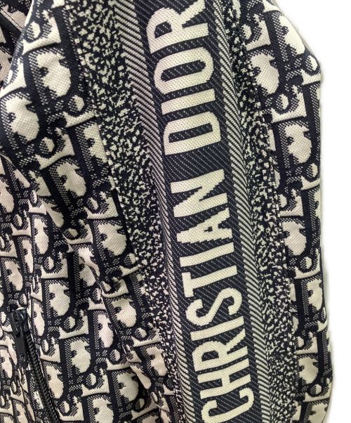 Christian Dior（クリスチャン ディオール）Christian Dior (クリスチャン ディオール) オブリークジップアップジャケット ネイビー×ホワイト サイズ:XSの古着・服飾アイテム