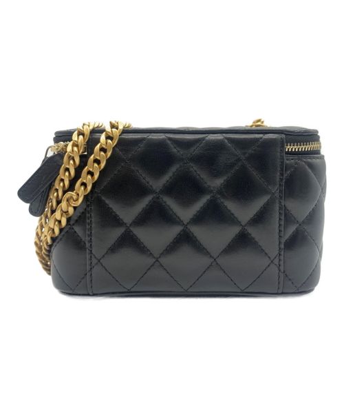 CHANEL（シャネル）CHANEL (シャネル) マトラッセ Wチェーン バニティケース ブラックの古着・服飾アイテム
