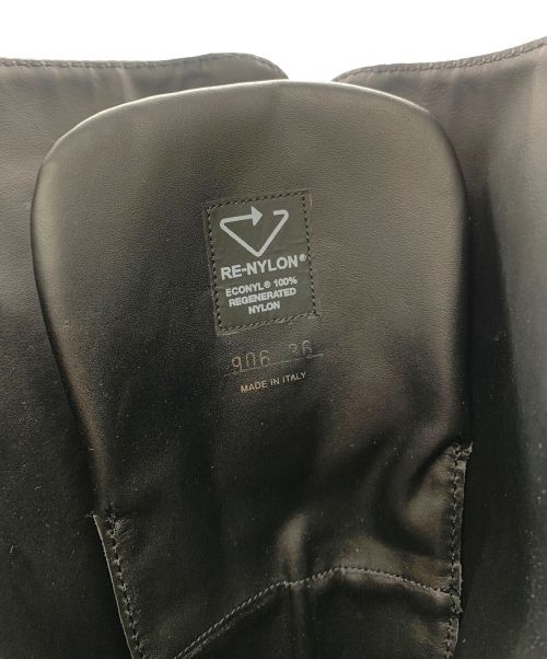 PRADA（プラダ）PRADA (プラダ) ブラッシュドレザーx Re-Nylon ブーツ ブラック サイズ:36の古着・服飾アイテム