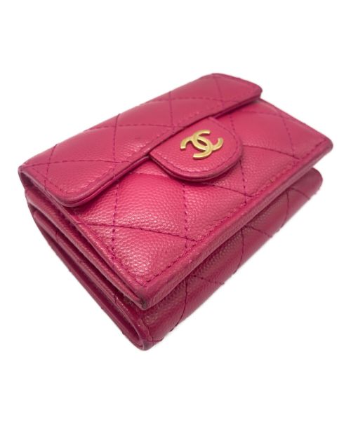 CHANEL（シャネル）CHANEL (シャネル) クラシックスモールフラップウォレット ショッキングピンク サイズ:スモールの古着・服飾アイテム