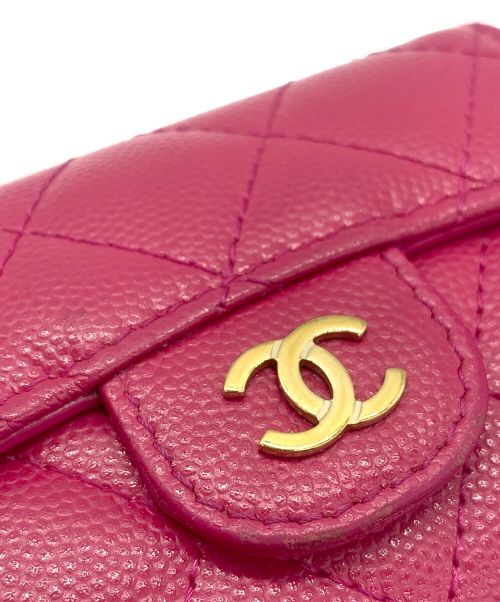 CHANEL（シャネル）CHANEL (シャネル) クラシックスモールフラップウォレット ショッキングピンク サイズ:スモールの古着・服飾アイテム