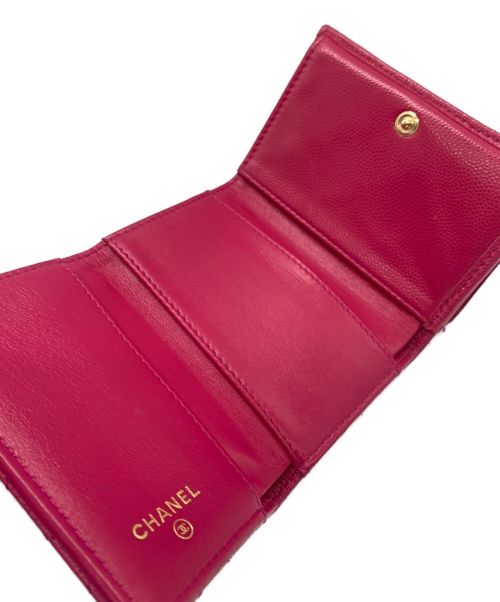 CHANEL（シャネル）CHANEL (シャネル) クラシックスモールフラップウォレット ショッキングピンク サイズ:スモールの古着・服飾アイテム