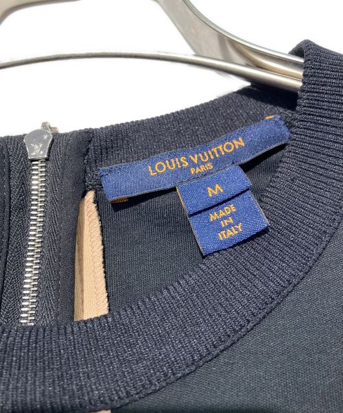 LOUIS VUITTON（ルイ ヴィトン）LOUIS VUITTON (ルイ ヴィトン) モノグラムジップカットソーワンピース ブラック×シャンパンゴールド サイズ:Mの古着・服飾アイテム