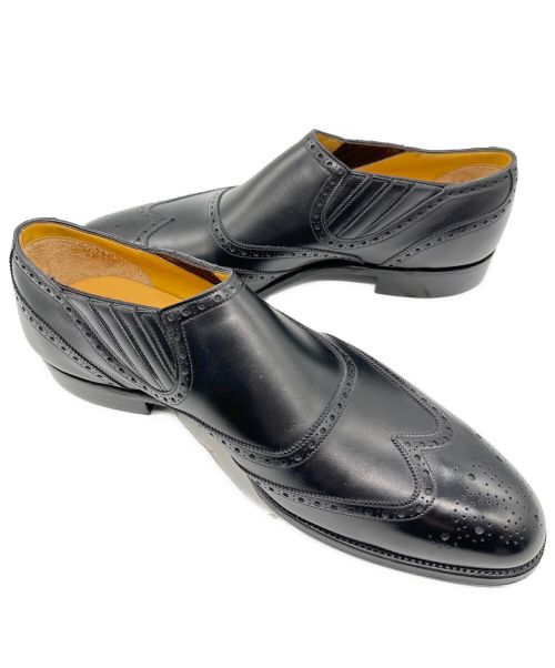 ALFRED DUNHILL（アルフレッド・ダンヒル）ALFRED DUNHILL (アルフレッド・ダンヒル) サイドエラスティックシューズ ブラック サイズ:8 1/2の古着・服飾アイテム
