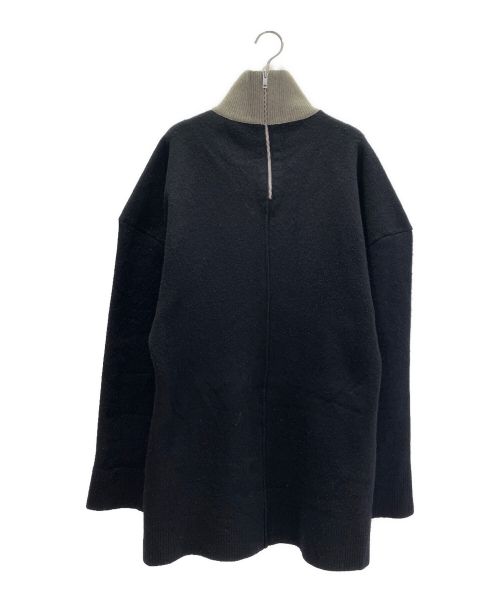 CELINE（セリーヌ）CELINE (セリーヌ) ハイネックバイカラーカシミヤ混ニット グレー×ブラック サイズ:Mの古着・服飾アイテム