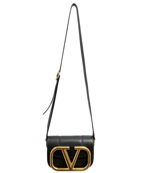 VALENTINO（ヴァレンティノ）VALENTINO (ヴァレンティノ) Supervee Crossbody Bag ブラック×ゴールドの古着・服飾アイテム