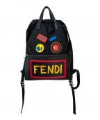 FENDIフェンディ）の古着「ロゴ フェイスリュック ナップサック」｜ブラック