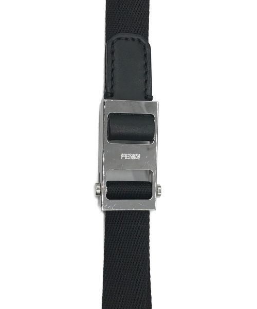 FENDI（フェンディ）FENDI (フェンディ) ロゴ フェイスリュック ナップサック ブラックの古着・服飾アイテム