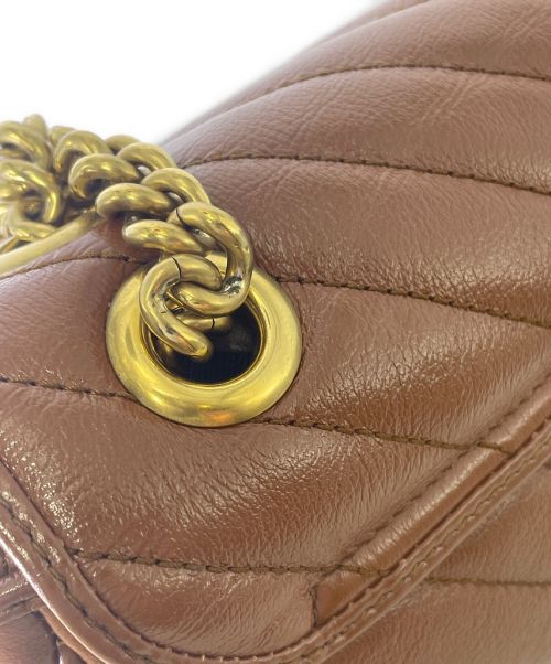 GUCCI（グッチ）GUCCI (グッチ) GGマーモント キルティングショルダーバッグ ブラウン サイズ:-の古着・服飾アイテム