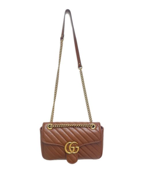 GUCCI（グッチ）GUCCI (グッチ) GGマーモント キルティングショルダーバッグ ブラウン サイズ:-の古着・服飾アイテム