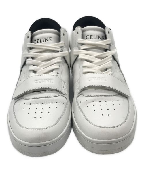 CELINE（セリーヌ）CELINE (セリーヌ) レザーミッドカットスニーカー ホワイト サイズ:40の古着・服飾アイテム
