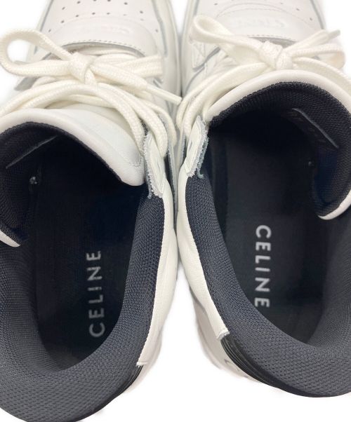 CELINE（セリーヌ）CELINE (セリーヌ) レザーミッドカットスニーカー ホワイト サイズ:40の古着・服飾アイテム