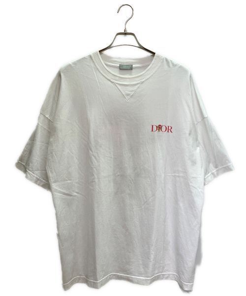 Christian Dior（クリスチャン ディオール）Christian Dior (クリスチャン ディオール) バック刺繍ロゴプリントTシャツ ホワイト サイズ:Lの古着・服飾アイテム