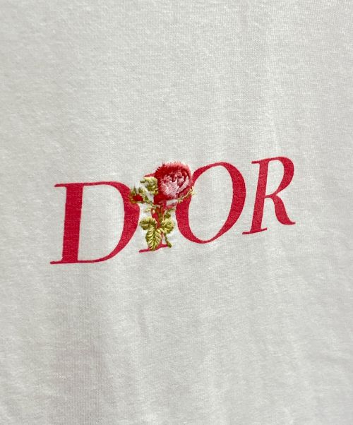 Christian Dior（クリスチャン ディオール）Christian Dior (クリスチャン ディオール) バック刺繍ロゴプリントTシャツ ホワイト サイズ:Lの古着・服飾アイテム