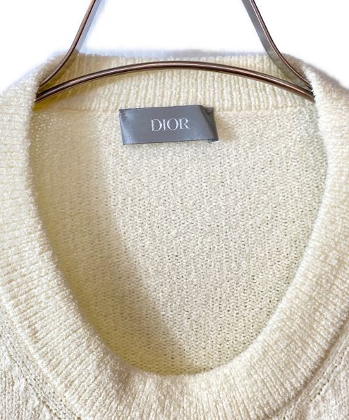 Dior（ディオール）Dior (ディオール) ERL (イーアールエル) ラビットパッチパイルニット アイボリー サイズ:Mの古着・服飾アイテム