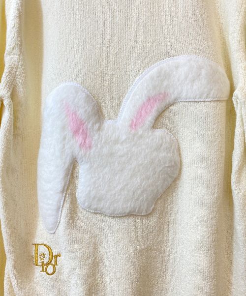 Dior（ディオール）Dior (ディオール) ERL (イーアールエル) ラビットパッチパイルニット アイボリー サイズ:Mの古着・服飾アイテム