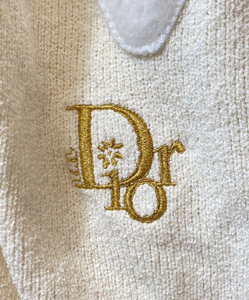 Dior（ディオール）Dior (ディオール) ERL (イーアールエル) ラビットパッチパイルニット アイボリー サイズ:Mの古着・服飾アイテム