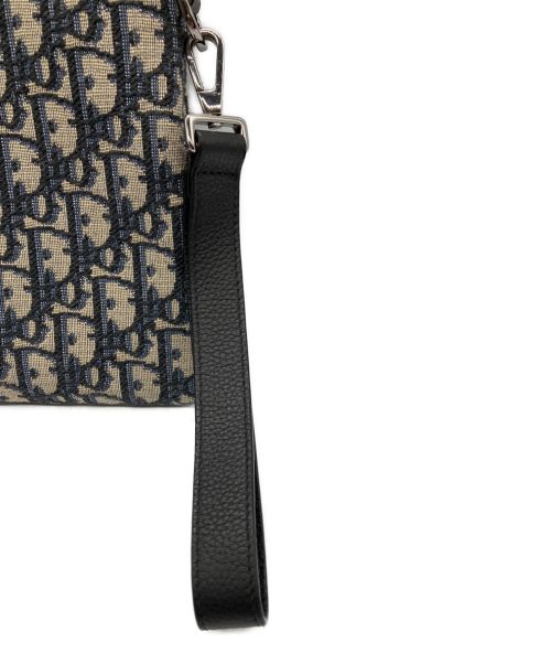 Christian Dior（クリスチャン ディオール）Christian Dior (クリスチャン ディオール) トロッタークラッチバッグ ネイビー×ベージュの古着・服飾アイテム