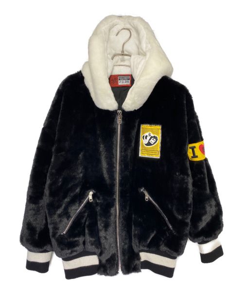 DOLCE & GABBANA（ドルチェ＆ガッバーナ）DOLCE & GABBANA (ドルチェ＆ガッバーナ) 呪術廻戦 (ジュジュツカイセン) パンダボアパーカー ブラック×ホワイト サイズ:Sの古着・服飾アイテム