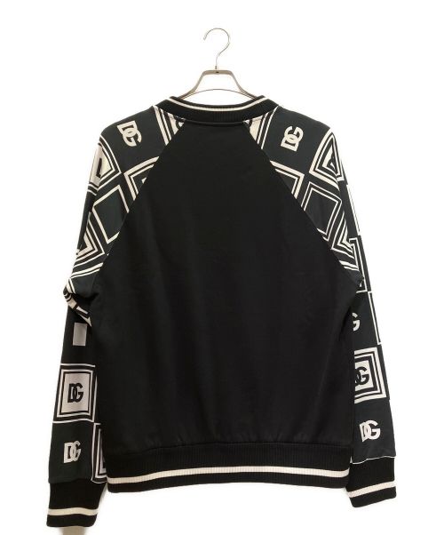 DOLCE & GABBANA（ドルチェ＆ガッバーナ）DOLCE & GABBANA (ドルチェ＆ガッバーナ) ロゴ袖スウェット ブラック×ホワイト サイズ:46の古着・服飾アイテム