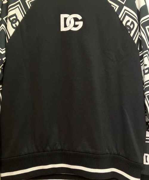 DOLCE & GABBANA（ドルチェ＆ガッバーナ）DOLCE & GABBANA (ドルチェ＆ガッバーナ) ロゴ袖スウェット ブラック×ホワイト サイズ:46の古着・服飾アイテム
