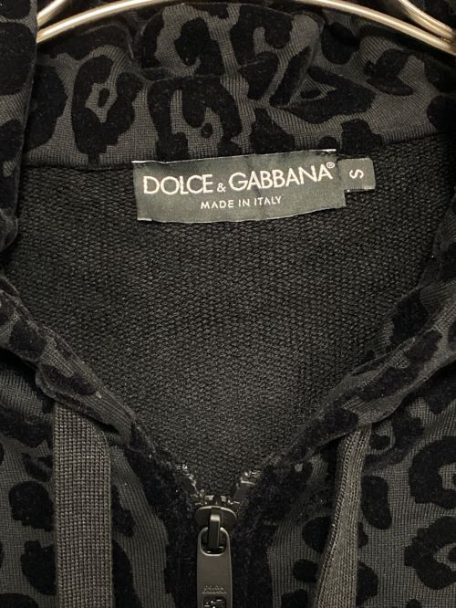 DOLCE & GABBANA（ドルチェ＆ガッバーナ）DOLCE & GABBANA (ドルチェ＆ガッバーナ) レオパード パーカー ブラック サイズ:Sの古着・服飾アイテム