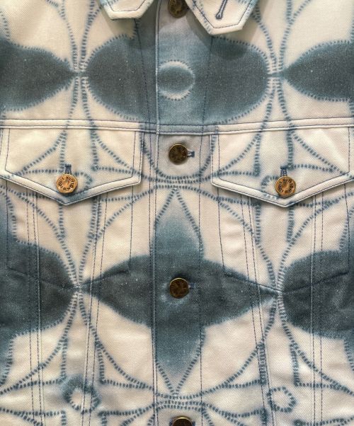 LOUIS VUITTON（ルイ ヴィトン）LOUIS VUITTON (ルイ ヴィトン) モノグラム シボリプリンテッド ジャケット ホワイト×ブルー サイズ:48の古着・服飾アイテム